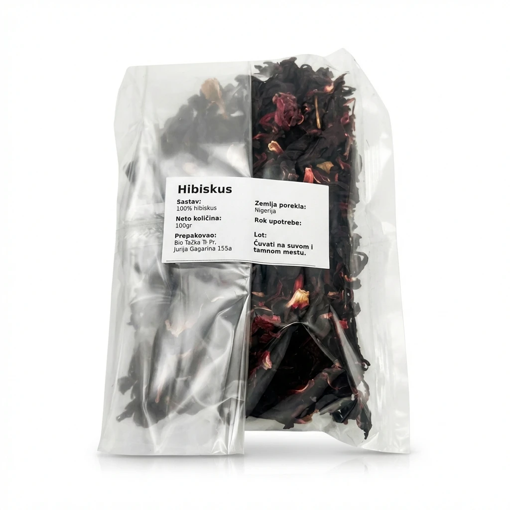 Čaj od cveta hibiskusa 100 g biotacka prodavnica zdrave hrane