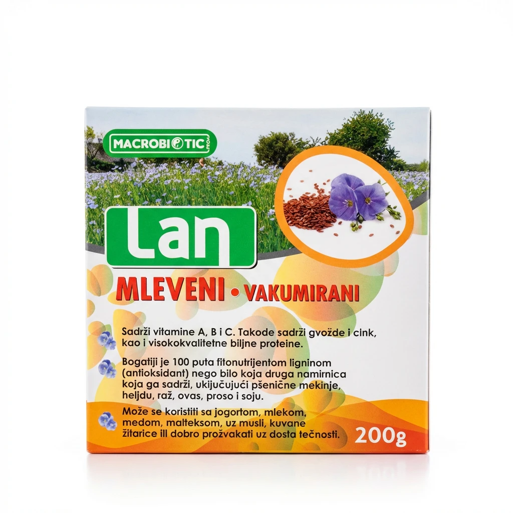 Mleveni lan vakumirani 200 g Macrobiotic biotacka prodavnica zdrave hrane