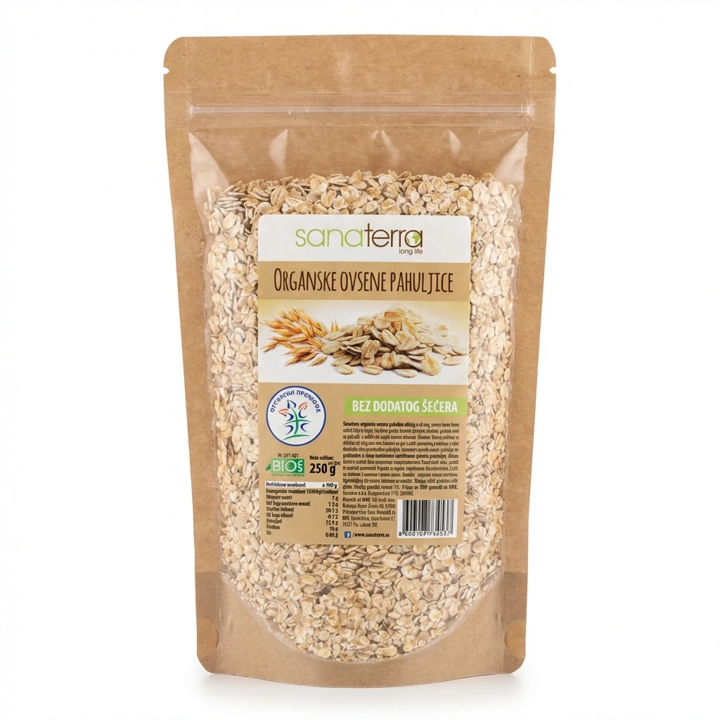 Ovsene pahuljice organske 250 g Sanaterra biotacka prodavnica zdrave hrane