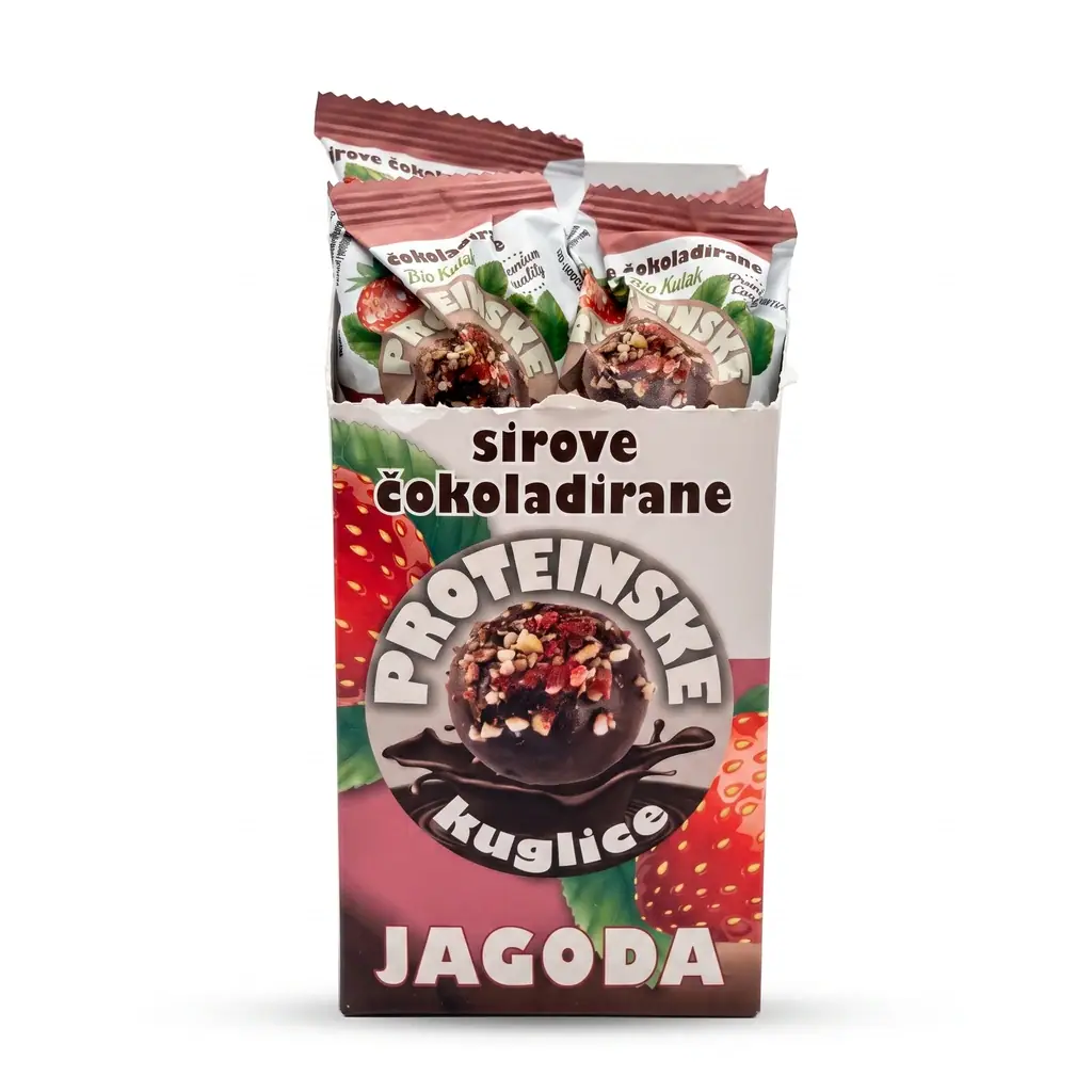 Sirove proteinske kuglice jagoda 30 g Bio Kutak biotacka prodavnica zdrave hrane