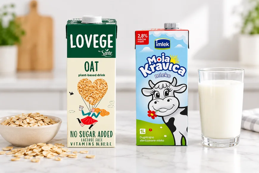 Kravlje vs ovseno mleko blog post biotacka prodavnica zdrave hrane
